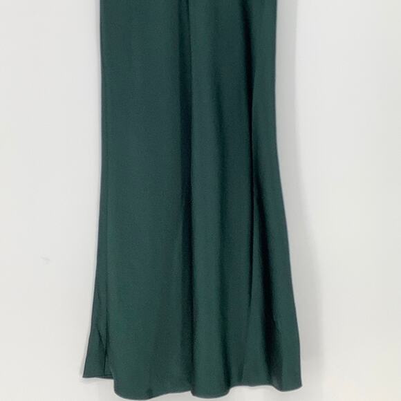 NEW! Lovely Size 0 Charmeuse Cowl-Neck Midi Tank Dress Evergreen $187 msrp J1-1 - Picture 8 of 10
